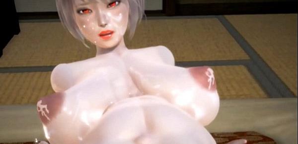  3D hentai pregnant woman orgasm